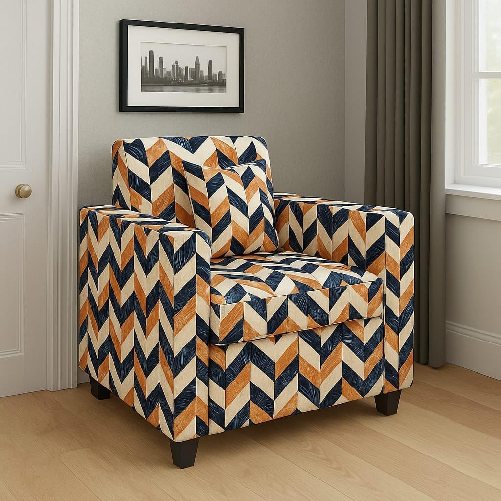 1 Seater Fabric Sofa Set for Living Room Furniture | Fabric 1 Seater Sofa Set | Sofa for Home & Office