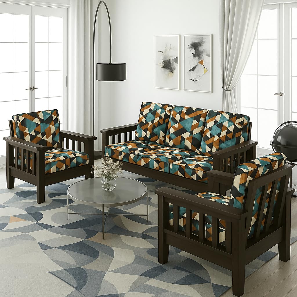 Solid Sheesham Wood Sofa Set | 5 Seater Wooden Sofa Set | 3+1+1 Sofa | Sofa Set