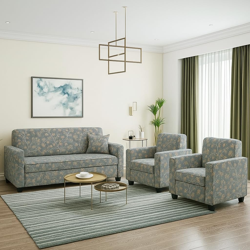5 Seater Fabric Sofa Set for Living Room Furniture | 3+1+1 Sofa Set for Home & Office