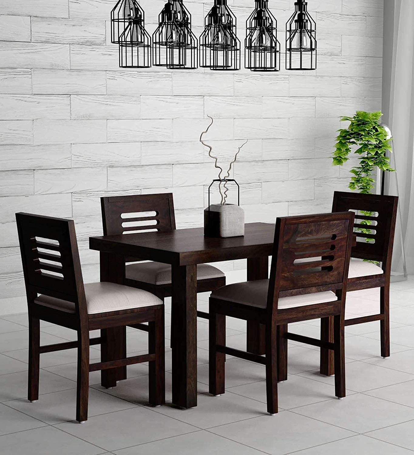 Sheesham Wood Dining Table(45x30) with 4 Chairs | 4 Seater Dining Set | Wooden Dining Table with Chair - Dining Room Furniture