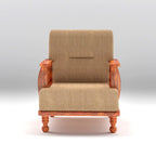 Solid Wood 1 Seater Wooden Sofa Set for Living Room Furniture | Sofa for Home & Office | 1 Seater Sofa
