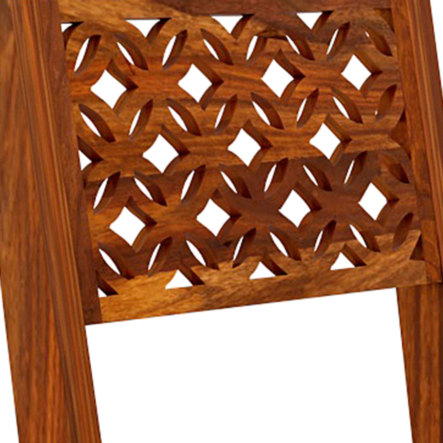 Sheesham Wood CNC Cutting Dining Table(57x35) with 4 Chairs, 1 Bench | 6 Seater Dining Set