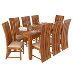 Sheesham Wood Dining Table (78x35) with 8 Chairs | 8 Seater Dining Set | Wooden Dining Table with Chair | Dining Room Furniture
