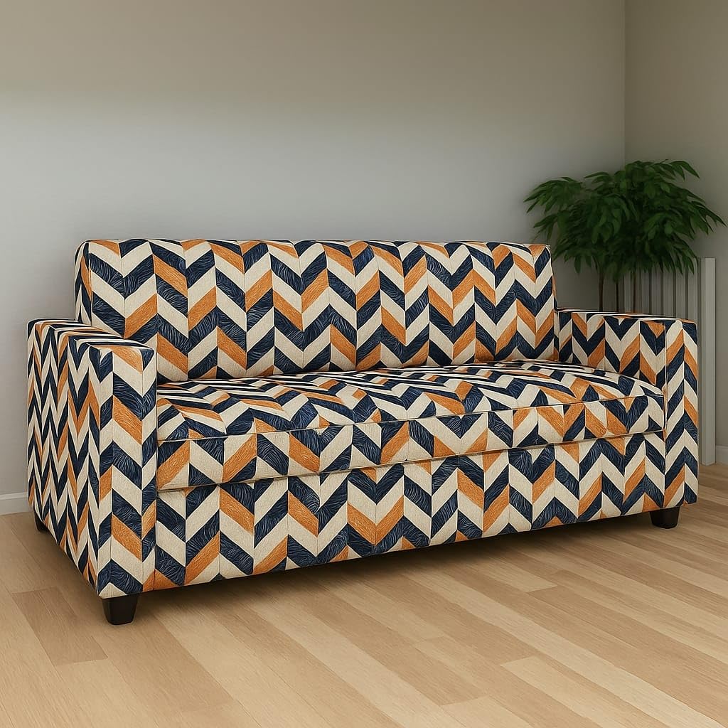Sheesham Wood 3 Seater Sofa for Living Room | Fabric 3 Seater Sofa Set | Sofa for Home & Office