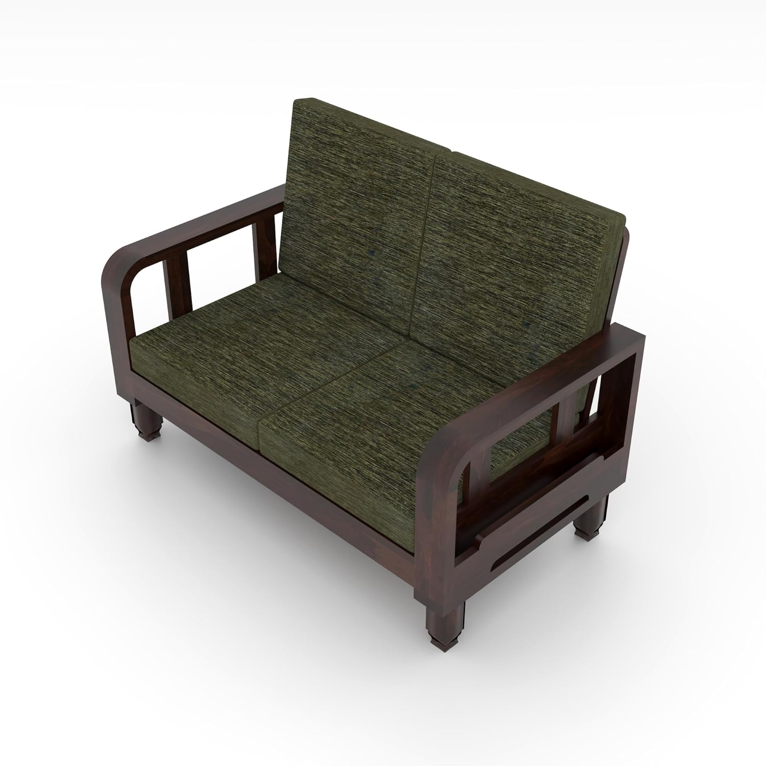 Solid Wood 4 Seater Wooden Sofa Set for Living Room Furniture 4 Seater 2+2 Fabric Sofa Set with Center Table
