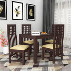 Premium Sheesham Wood Dining Table (45x30) with 4 Chairs | 4 Seater Dining Set | Wooden Dining Table with Chair | Dining Room Furniture
