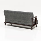 Solid Wood 3 Seater Wooden Sofa Set for Living Room Furniture Fabric 3 Seater Sofa