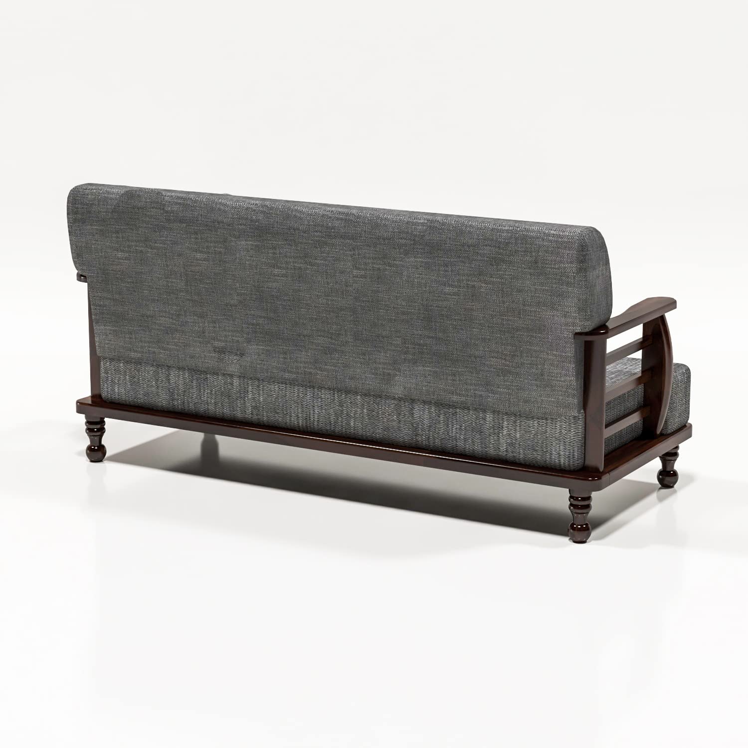 Solid Wood 3 Seater Wooden Sofa Set for Living Room Furniture Fabric 3 Seater Sofa