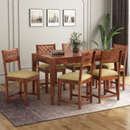 Sheesham Wood Dining Table(57x35) with 6 Chairs | 6 Seater Dining Set | Wooden Dining Table with Chair - Dining Room Furniture