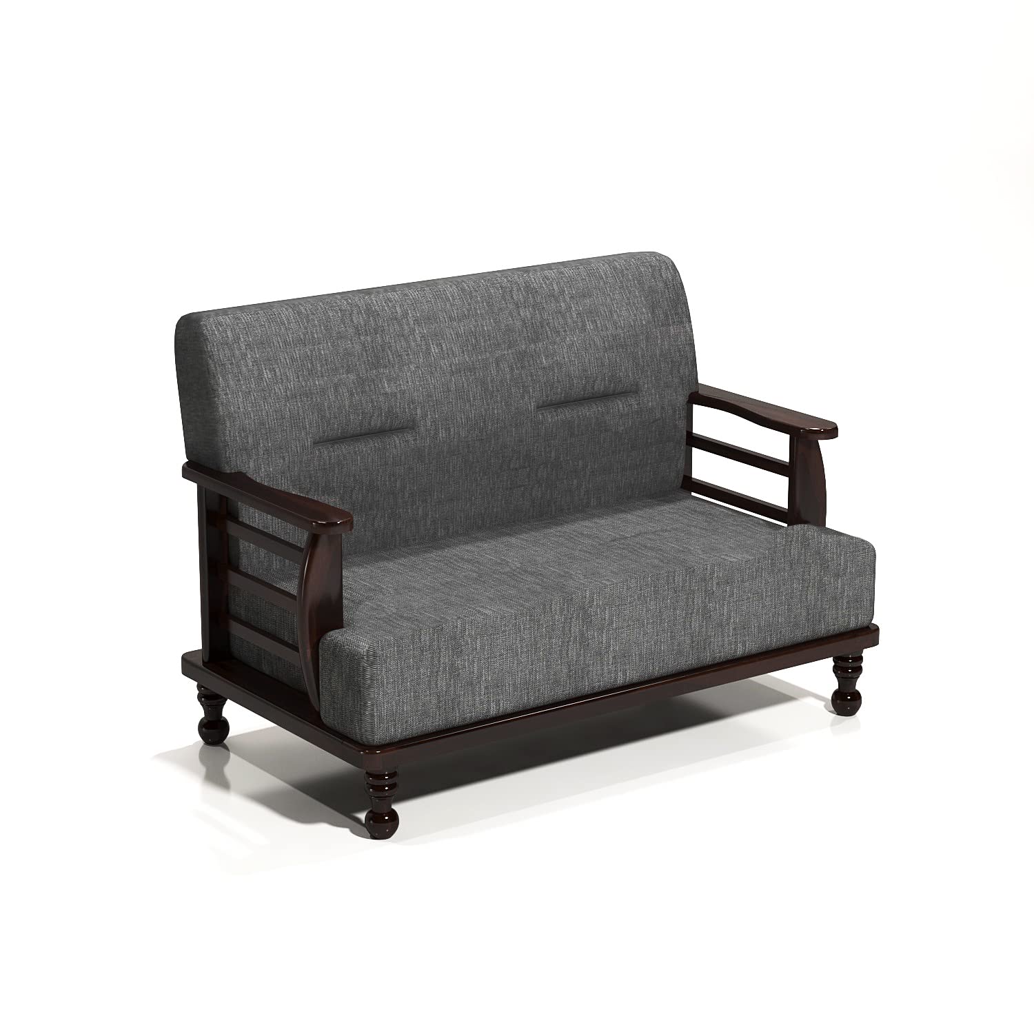 Solid Wood 2 Seater Wooden Sofa Set for Living Room Furniture Fabric 2 Seater Sofa