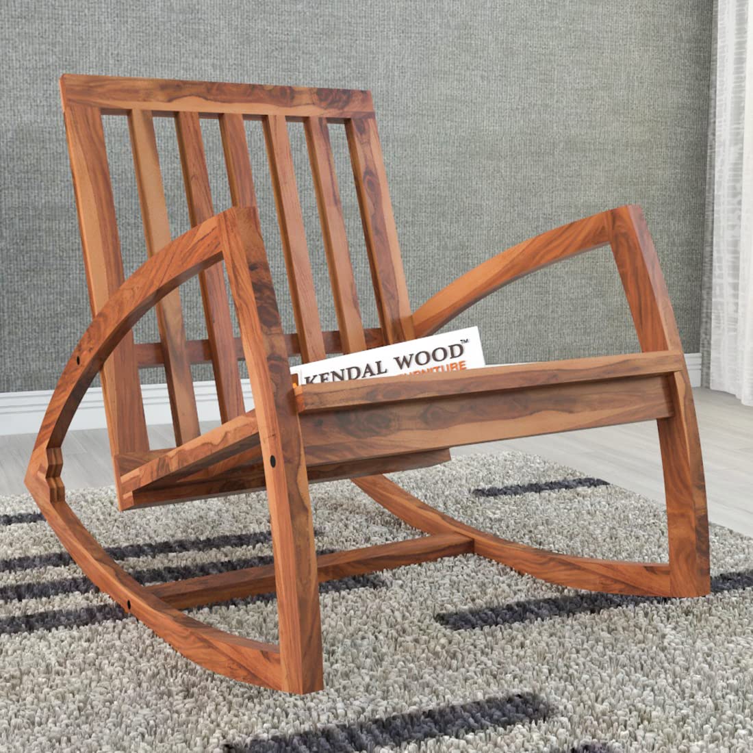 Sheesham Wood Rocking Chair for Adults, Wooden Rocking Chair | Rocking Chair for Adults for Home | Rocking Chair Cushion