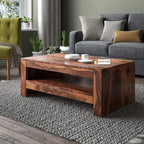 KendalWood Furniture Rectangle Sheesham Wooden Coffee Table for Living Room | Wooden Center Table