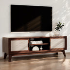 Sheesham Wooden TV Entertainment Unit | TV Unit for Bedroom, Living Room | Cabinet with Storage | Finish Color:- Walnut