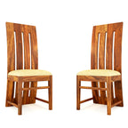 Modern Home Furniture | Solid Wood Dining Chair Set of 2 | Study & Multipurpose Chair for Home & Office | Honey Finish | Pre Assembled (Ready to Use)