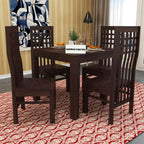 Premium Sheesham Wood Dining Table (34x34) with 4 Chairs | 4 Seater Dining Set | Wooden Dining Table with Chair | Dining Room Furniture