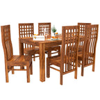 Sheesham Wood Dining Table(57x35) with 6 Chairs | 6 Seater Dining Set | Wooden Dining Table with Chair - Dining Room Furniture