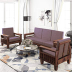Solid Sheesham Wood Sofa Set | 5 Seater Wooden Sofa Set | 3+1+1 Sofa | Sofa Set