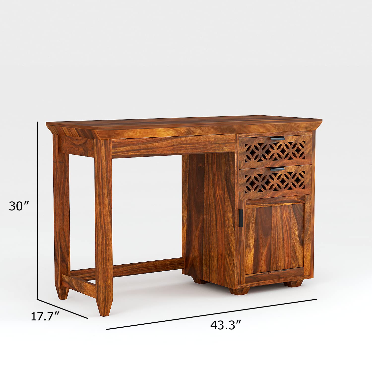 Solid Sheesham Wood Wooden Office Table & Chair Set