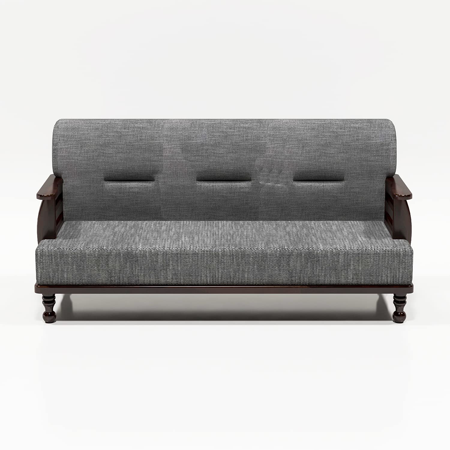Solid Wood 5 Seater Wooden Sofa Set for Living Room Furniture Fabric 5 Seater Sofa