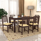 Sheesham Wood Dining Table(57x35 Inch) with 6 Chairs | 6 Seater Dining Set | Wooden Dining Table with Chair - Dining Room Furniture