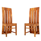 Modern Home Furniture | Solid Wood Dining Chair Set of 2 | Study & Multipurpose Chair for Home & Office | Honey Finish | Pre Assembled (Ready to Use)