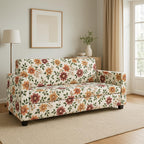Sheesham Wood 3 Seater Sofa for Living Room | Fabric 3 Seater Sofa Set | Sofa for Home & Office