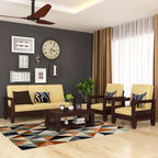 Solid Sheesham Wood Sofa Set , Living Room Furniture (3+1+1 with Center Table) 5 Seater