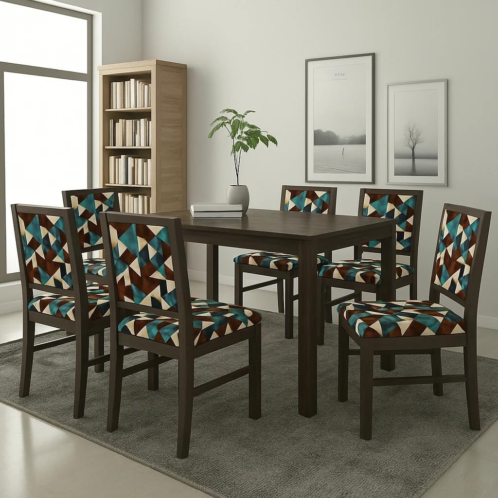 Sheesham Wood Dining Table (57x35) with 6 Chairs | Wooden Dining Table with Chair