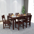 Sheesham Wood Dining Table(57x35) with 6 Chairs | 6 Seater Dining Set | Wooden Dining Table with Chair - Dining Room Furniture