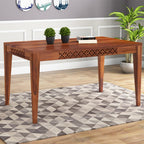 Sheesham Wood Dining Table (57x35 Inch) | Multi-Purpose uses Home and Office Desk | Dining Room Furniture | Wooden 6 Seater Dining Table