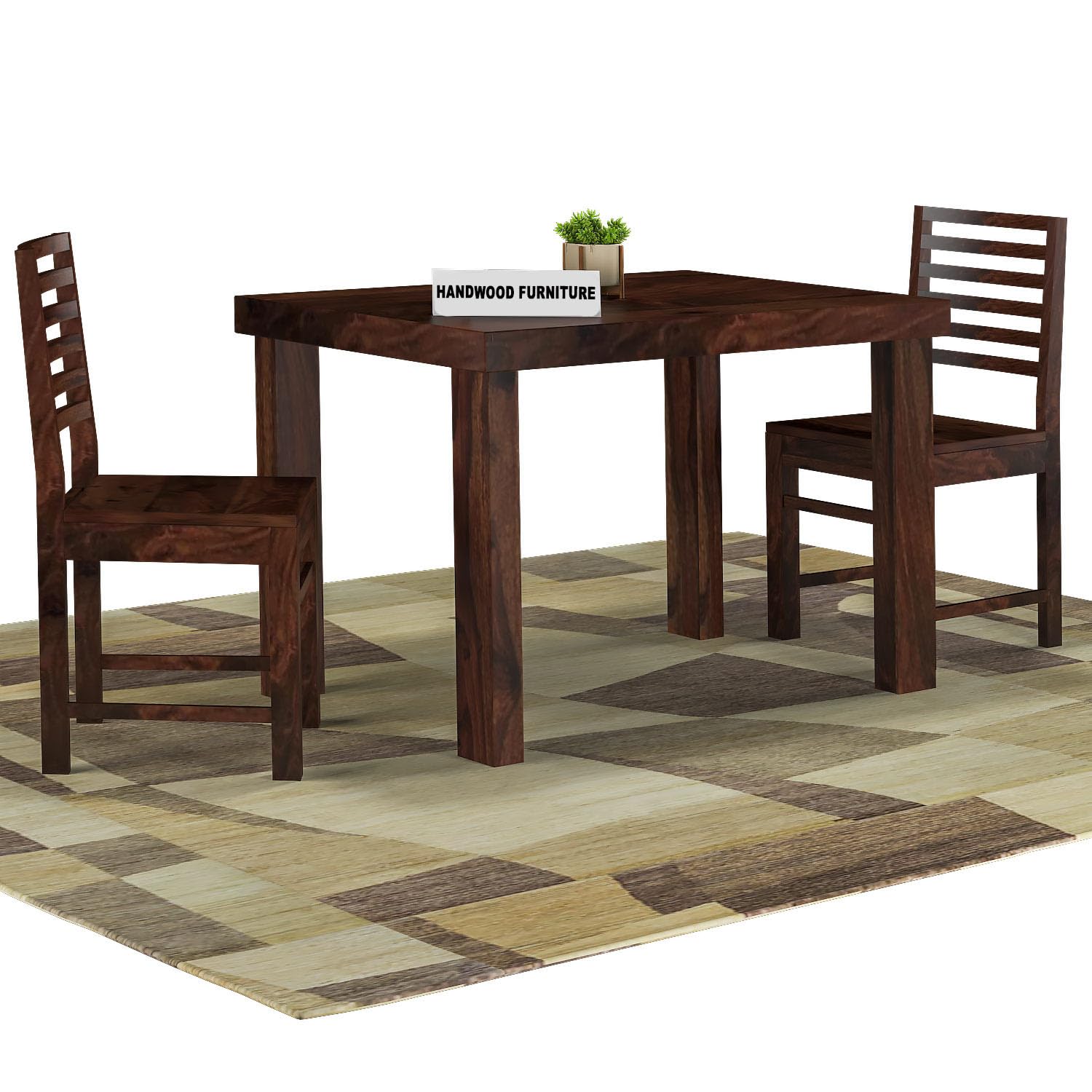 premium Sheesham Wood Dining Table(45x30) with 2 Chairs | 2 Seater Dining Set | Wooden Dining Table with Chair |Dining Room Furniture