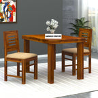 Premium Sheesham Wood Dining Table(45x30) with 2 Chairs | 2 Seater Dining Set | Wooden Dining Table with Chair | Dining Room Furniture