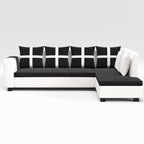 8 Seater Sofa Set, L Shape Sofa (Right Facingyp) 2 Ottoman, 6 Small Pillow with Coffee Table for Living Room Furniture