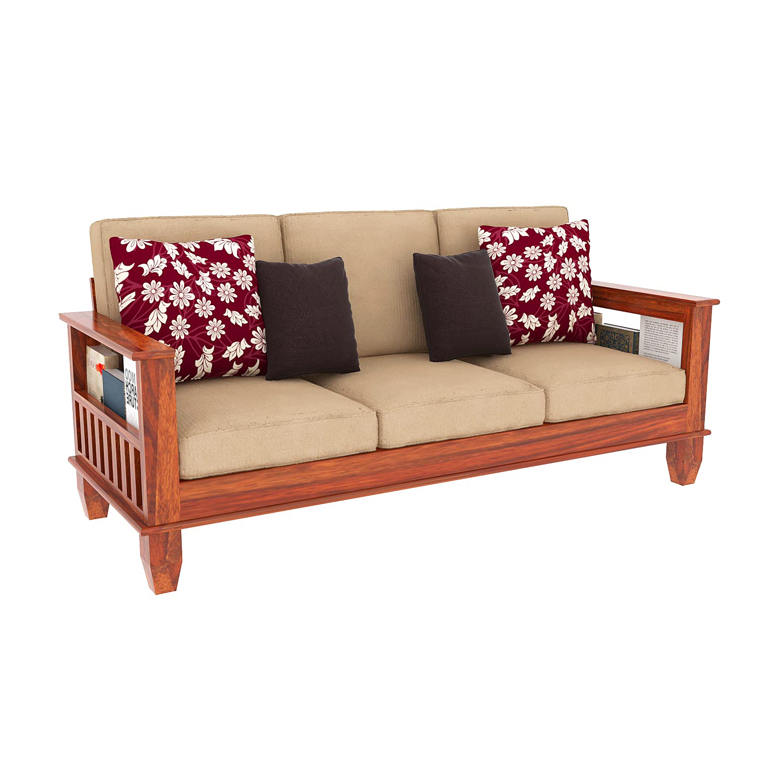 Kendalwood Furniture Solid Sheesham Wood Sofa Set | Wooden Sofa Set | Living Room Furniture