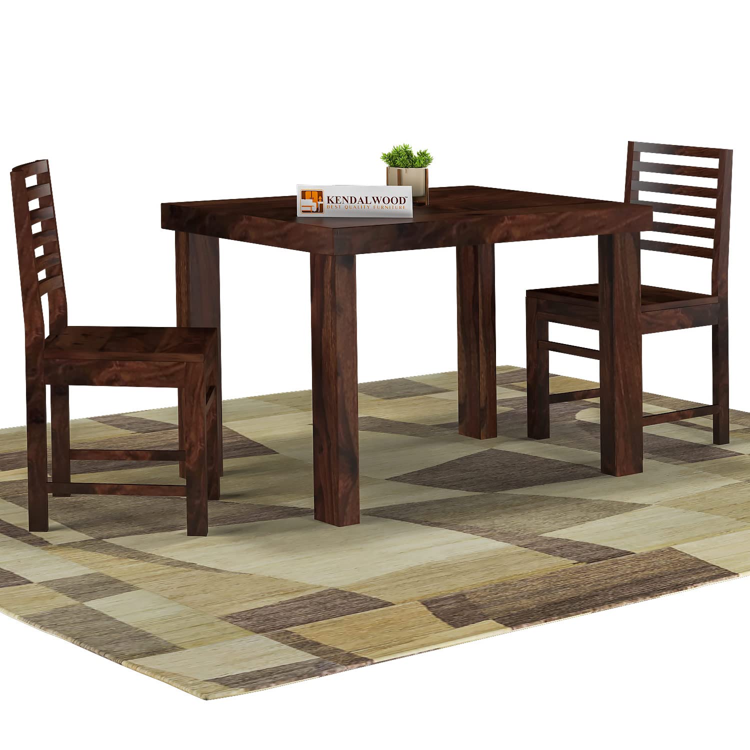 Sheesham Wood Dining Table (45x30 Inch) with 2 Chairs | Wooden Dining Table with Chair - Dining Room Furniture