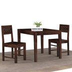 Premium Sheesham Wood Dining Table (34x34) with 2 Chairs | 2 Seater Dining Set | Wooden Dining Table with Chair | Dining Room Furniture
