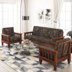 5 Seater Fabric Sofa Set for Living Room Furniture | Wooden 3+1+1 Sofa Set for Home & Office