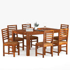 Sheesham Wood Dining Table(57x35) with 6 Chairs | Wooden Dining Table with Chair