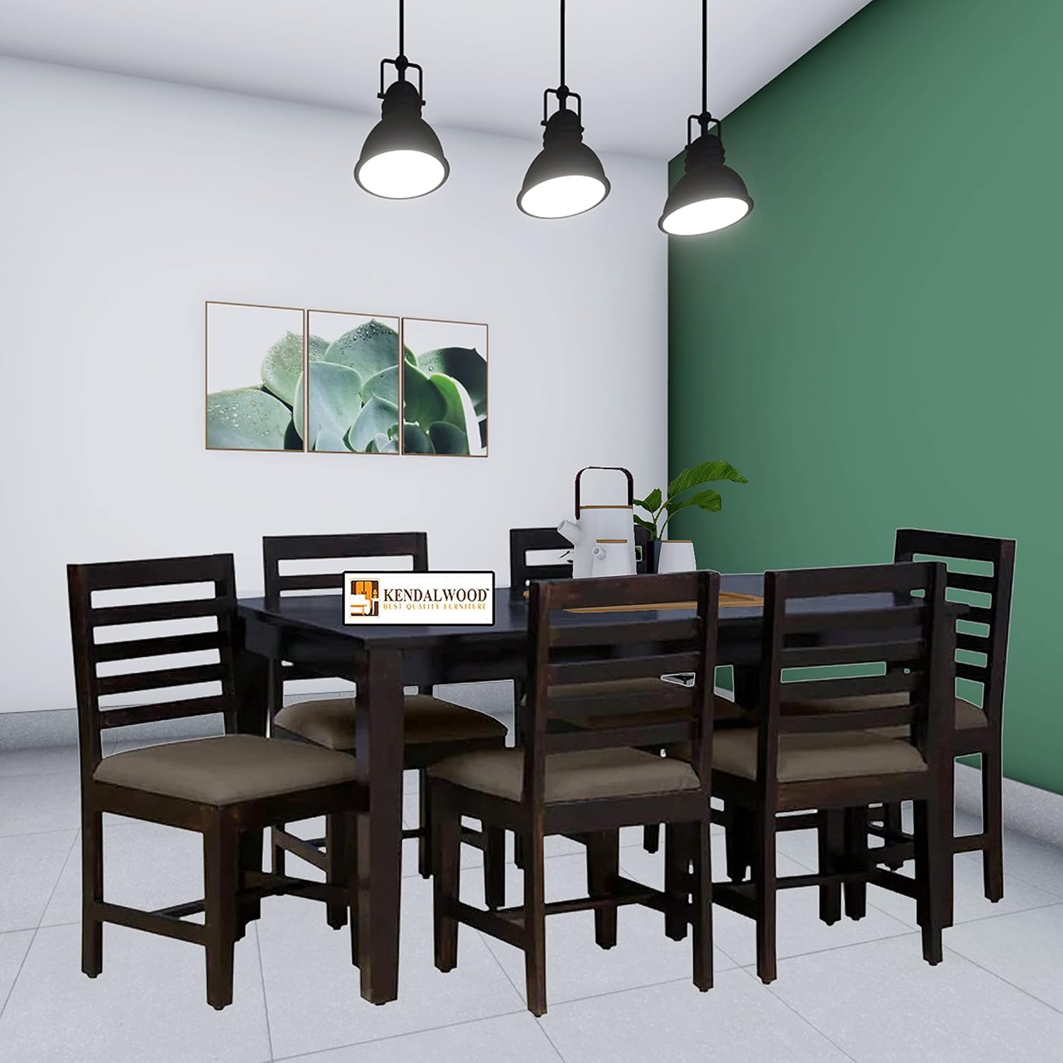 Sheesham Wood Dining Table(57x35 Inch) with 6 Chairs | 6 Seater Dining Set | Wooden Dining Table with Chair - Dining Room Furniture