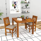 Sheesham Wood Dining Table Square (34x34 inch) with 2 Chair | 2 Seater Dining Set