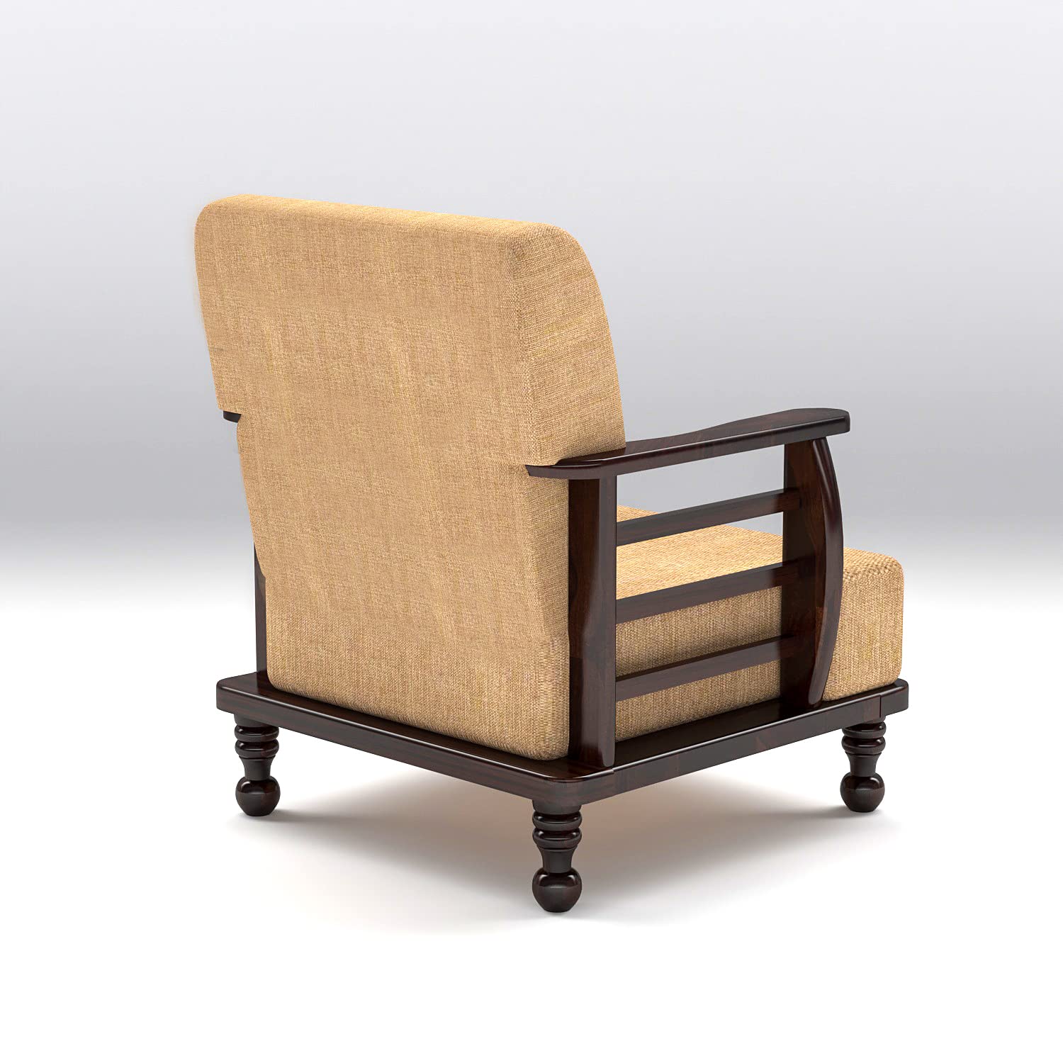 Sheesham Wood 1 Seater Wooden Sofa Set for Living Room Furniture | Sofa for Home & Office | Wooden Sofa Set | 1 Seater Sofa