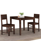 Sheesham Wood Dining Table Square (34x34 inch) with 2 Chair | 2 Seater Dining Set