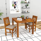 Premium Sheesham Wood Dining Table (34x34) with 2 Chairs | 2 Seater Dining Set | Wooden Dining Table with Chair | Dining Room Furniture