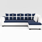 8 Seater Sofa Set, L Shape Sofa (Right Facing) 2 Ottoman, 6 Small Pillow with Coffee Table | Sofa for Home & Office Furniture