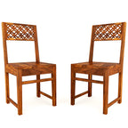 Modern Home Furniture | Solid Wood Dining Chair Set of 2 | Multipurpose Chair for Home & Office | Honey Finish |Pre Assembled (Ready to Use)