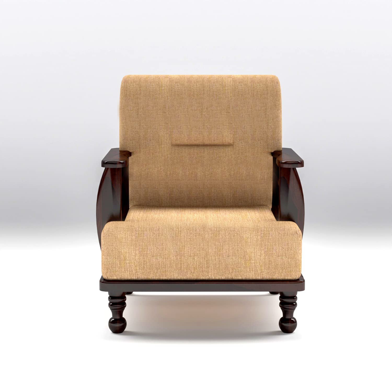Solid Wood 1 Seater Wooden Sofa Set for Living Room Furniture | Sofa for Home & Office | 1 Seater Sofa