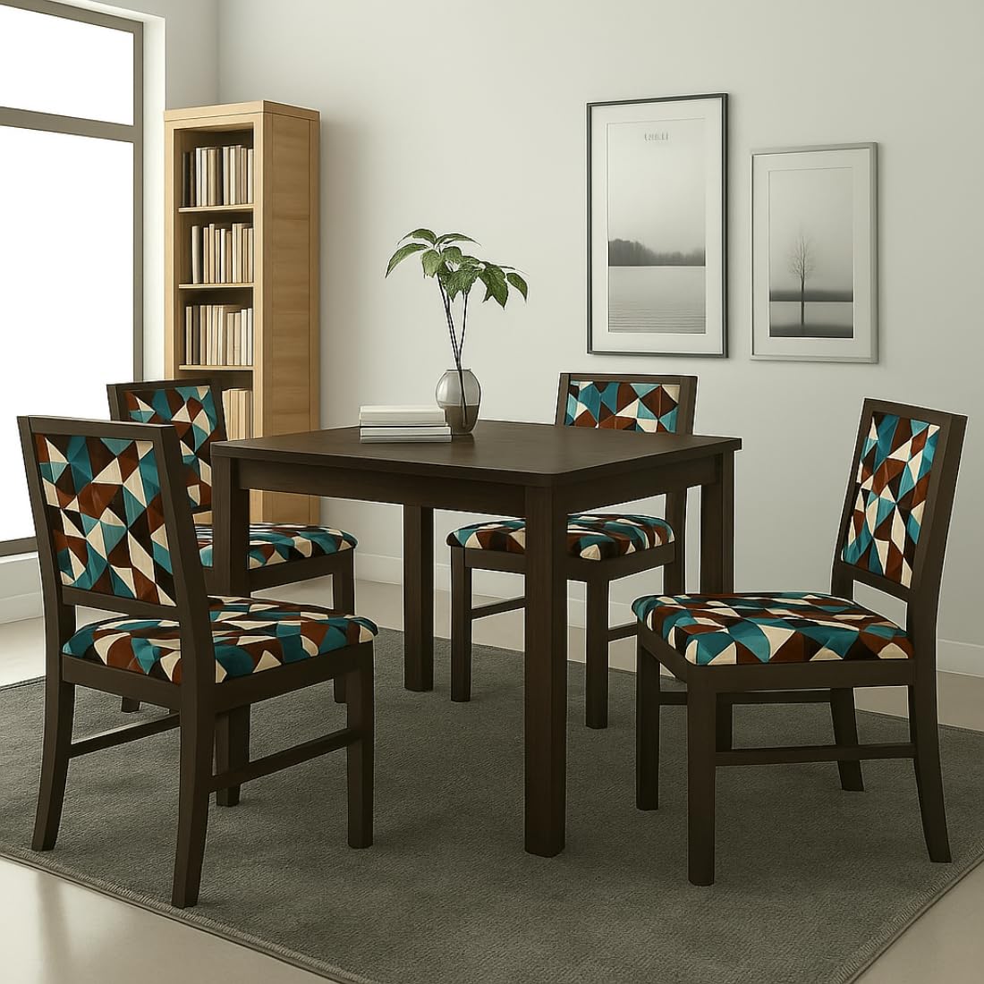 Sheesham Wood Dining Table(45x30 Inch) | 4 Seater Dining Set | Wooden Dining Table with Chairs - Dining Room Furniture