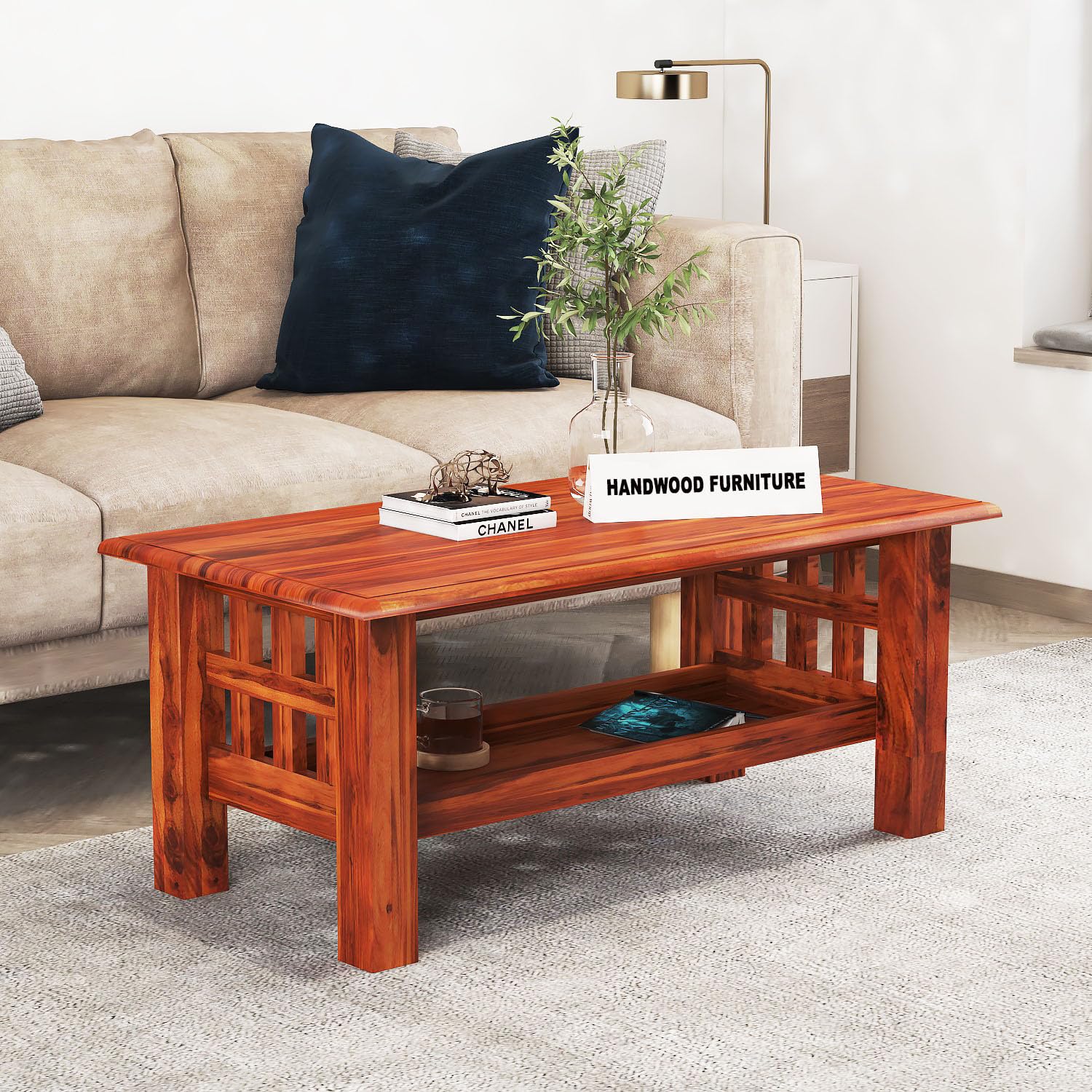 Premium Sheesham Wood Coffee Table for Living Room | Solid Wood Coffee Table, Center Table, Tea Table | Wooden Coffee Table | Best Furniture for Home