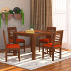 Premium Dining Room Furniture Wooden Dining Table with 4 Chairs Solid Wood 4 Seater Dining Set