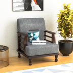 Solid Wood 1 Seater Wooden Sofa Set for Living Room Furniture | Sofa for Home & Office | 1 Seater Sofa